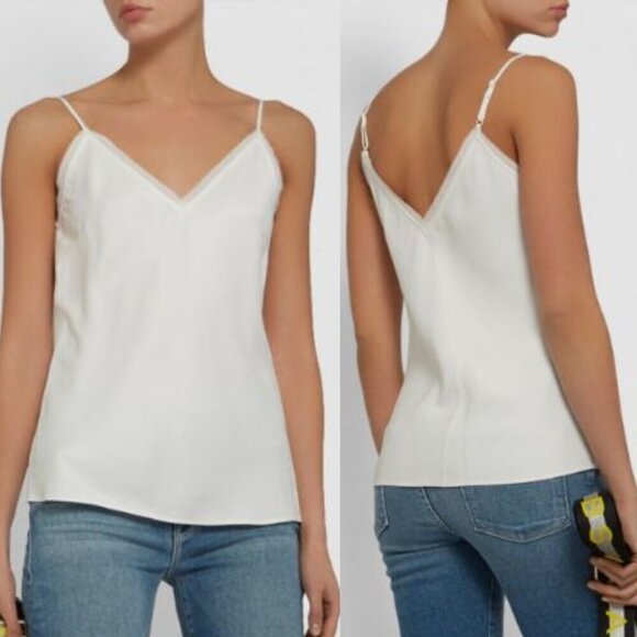 Frame Off-White Frayed Satin Cami Top 21887 - Picture 1 of 11